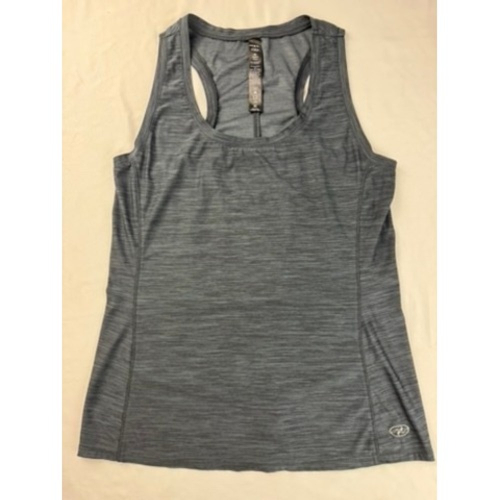 NYL Womens Space Dye Racerback Active Tank Top Gray Medium CL1108M